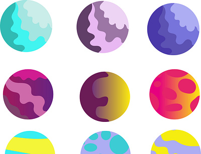 Surreal planets for Instagram stories or else avatar icons background branding cartoon colorful design eco ecology flat humanity illustration instagram stories instagram template logo minimal object planets space vector world