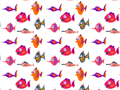 Colorful tropical aquarium fish pattern