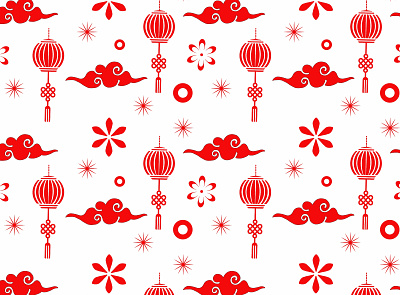 Chinese symbols pattern abstarct chinese clouds lantern pattern shape stars vector