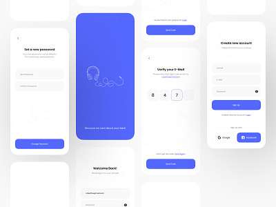 Login / Register / Forgot Password for Mobile App app design forgotpassword form login minimal mobile registration shop signin signup ui ux