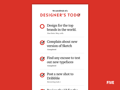 Designers looking for designers! ad croatia design dribbble five fiveagency fivenyc red sketch todo typeface zagreb