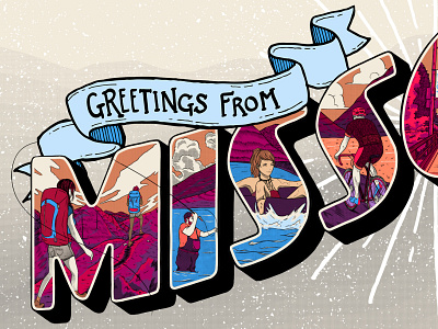 Greetings from Missoula (Knitting Factory + Big Sky Brewing Co) illustration