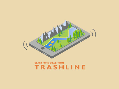 Trashline Logo (Clark Fork Coalition) design logo