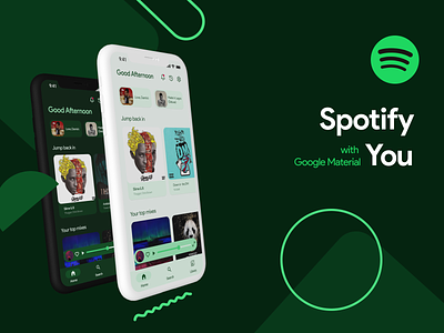 Spotify You app design flat graphic design illustration material you ui