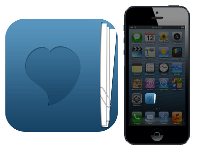 Icon app book clip design icon ios ipad iphone paper psd ui ux
