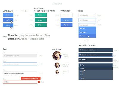 New UI Kit buttons colors design dropdowns elements inputs interface kit rules sketch ui user