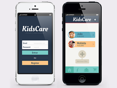 My first App app care design flat form kids login mobile ui ux