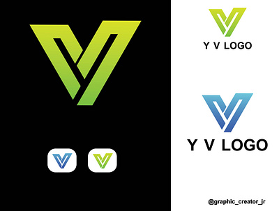 Y V logo design flat graphic design icon illustrator logo minimal texture typography vector