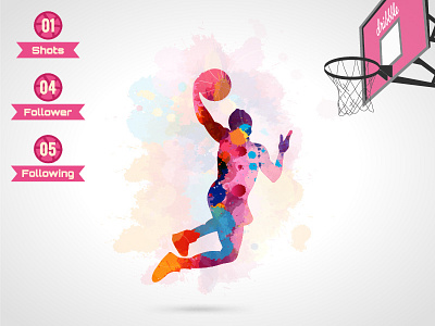 Welcome To Dribbble basket ball character colors debuts design dribbble play player popular shots splash sports