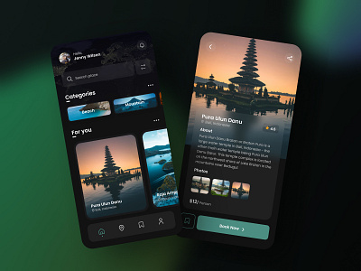 Travel App app appdesign darkmode ui uiux uiuxdesign ux