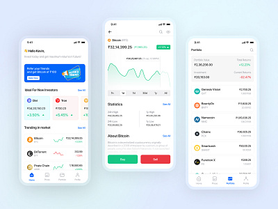 Crypto Trading App 2020 design bitcoin blockchain crypto crypto trading cryptocurrency app figma minimal trading trading app ui ux