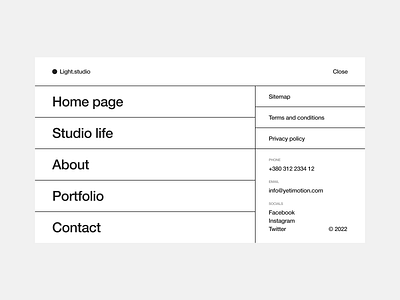 Black&White Menu black layout menu ui web design white
