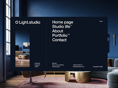 Minimal Blue Menu blue design layout menu minimal ui web design