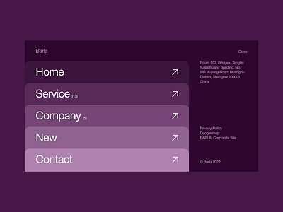 Purple Layered Menu design layout menu minimal purple ui web design
