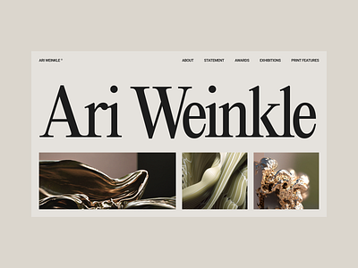 Ari Weinkle Concept 3d beige black clean concept design landing page layout minimal ui web design