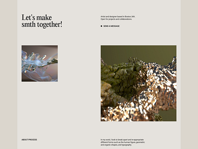 Ari Weinkle Concept 3d about page beige black clean design landing page minimal ui web design