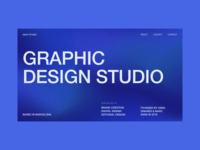Maat Studio Concept blue concept design landing page layout minimal texture typography ui web design