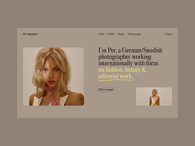 Per Appelgren Concept beige black concept design landing page layout minimal typography ui web design
