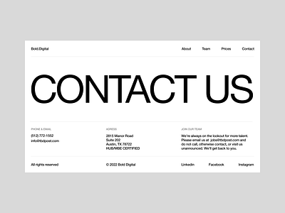 Black & White Contact Page