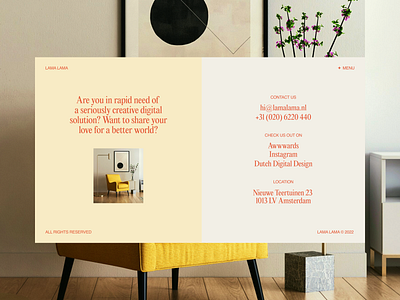 Yellow & Red Contact Page contact contact page design layout minimal red ui ux web design yellow