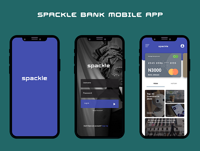 Spackle Banking App app design ui ux web