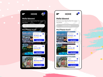 mYFUN travel blog app app design ui ux web