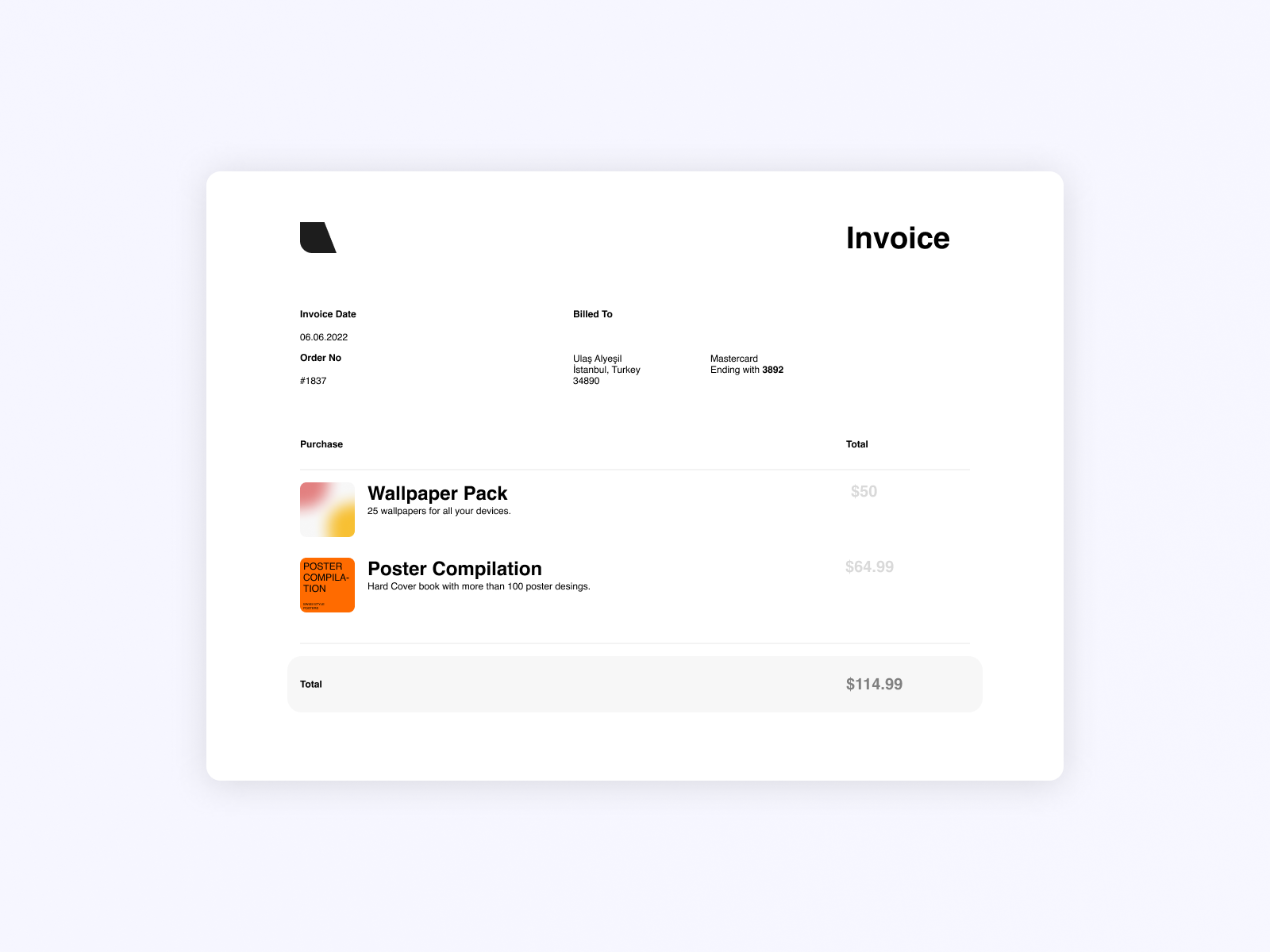 Digital Invoice by Ulaş Alyeşil on Dribbble