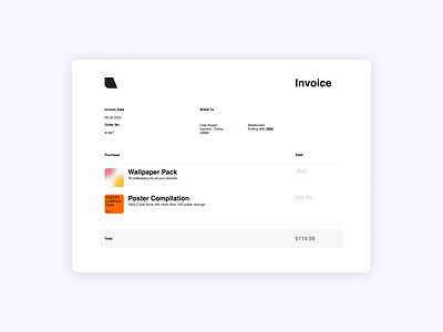 Digital Invoice design digital email interface invoice typography ui