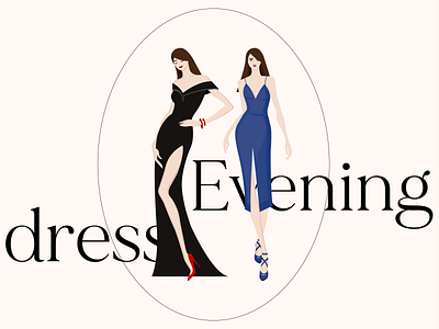 Evening dress illustration, e-commerce branding design dress dribbble ecommerce flat illustration shopping vector