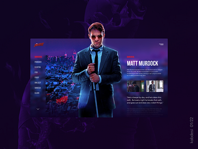 Daredevil/Marvel concept web design adobe concept daredevil design figma marvel photoshop ui ux web