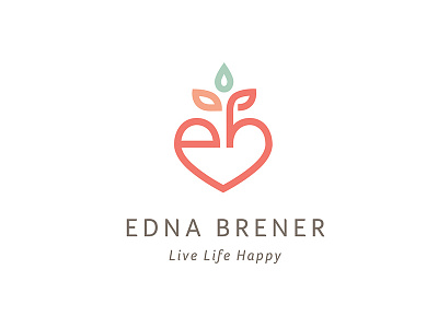 Edna Brener — health coach fruit health heart initials monogram