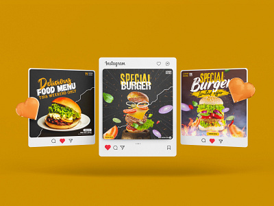 Burger Food Social media Post Design efaysal