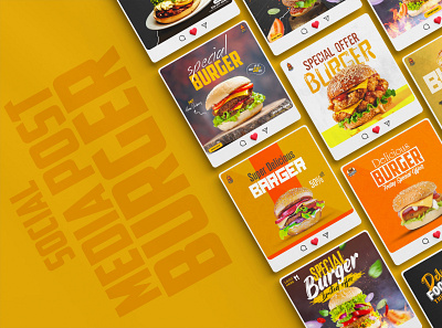 Special Burger Food Social Media Post Design 3d animation branding efaysal graphic design logo motion graphics