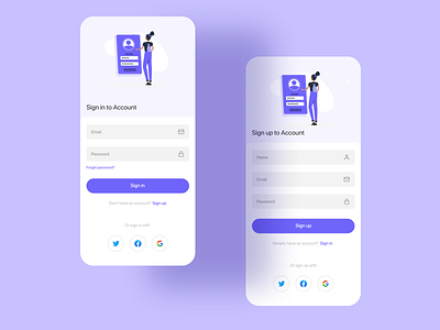 Sign in & sign up UI Design app graphic design log in log in mobile mobile register sign in sign up ui ui design ux