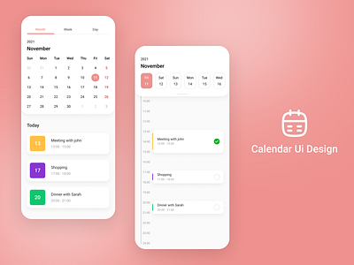 Calendar Ui Design by Shahriar Moradi on Dribbble