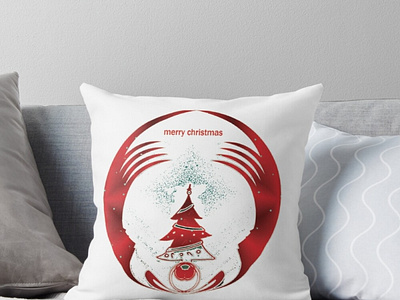 Throw-pillow design branding christmas cute design graphicdesign holiday holidays illustration merry christmas santa snow vintage winter