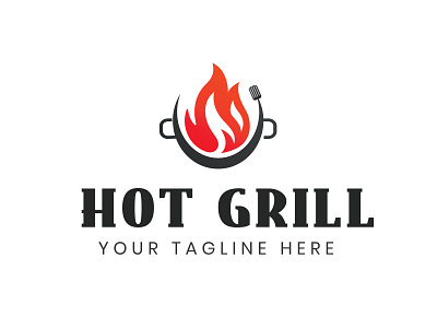Hot Grill Logo design graphic graphicdesign grill grill logo hot grill logo illustration logo logo inspirations logo mark logodesign logoprocess logos minimalist modern logo design vector vintage
