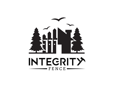 INTEGRITY FENCE branding commercial company logo construction industry logo design fence company logo fiverr fiverr design fiverr.com fiverrgigs graphic design illustrator logo residential fence company unique ux