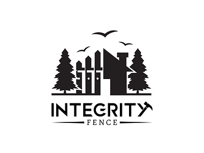 INTEGRITY FENCE branding commercial company logo construction industry logo design fence company logo fiverr fiverr design fiverr.com fiverrgigs graphic design illustrator logo residential fence company unique ux