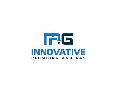 INNOVATIVE PLUMBING AND GAS branding company excavation company gas logo design plumbing service unique