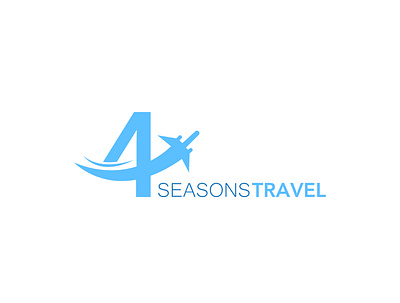 4 SEASONS TRAVEL airplane branding flight logo design plane sky travel unique