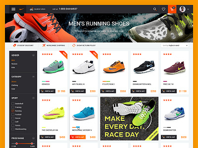 concept of Nike store catalog concept ecommerce navigation nike popup sports store