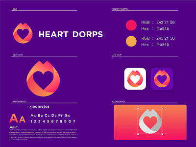 Modern Heart drops | logo design