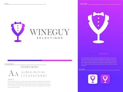 WINEGUY | LOGO DESIGN app icon branding design elegant flat logo design logodesign logotype minimal minimalistic modern wine