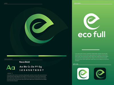 eco full creative logo e logo flat logo icon design illustration logo concept logotype minimalist logo modern logo unique logo