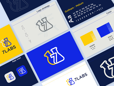 7 lab | style guide brand identity branding business creative innovative lab logo design minimalist modern logo software style guide technology techy unique