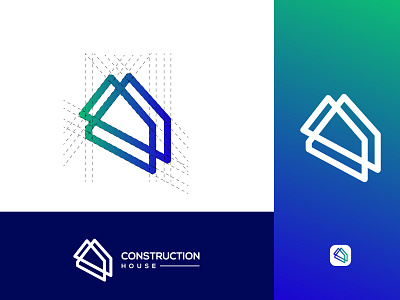 Construction app icon brand identity branding colorful construction creative design flat logo graphic design home building house logo design logodesign logotype minimalist logo modern logo monogram real estate residential symbol