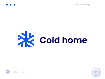 Cold home ac aircondito broker cold home cold stor heat home house logo real estate snow