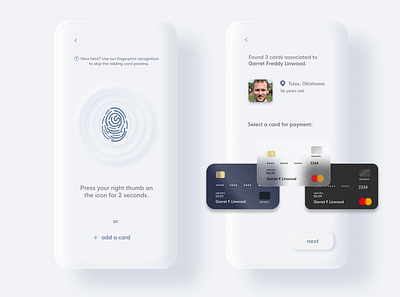 Credit card payment by fingerprint recognition #Daily UI 002 checkout credit card credit card payment daily ui 002 dailyui dailyuichallenge fingerprint fingerprint recognition futuristic glass effect glassmorphic glassmorphism glassy id neumorphism payment recognition