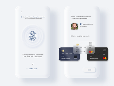 Credit card payment by fingerprint recognition  #Daily UI 002